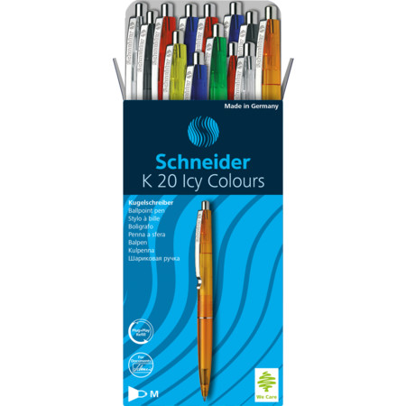 Schneider K 20 Icy Colours 20er-Karton Kugelschreiber - M