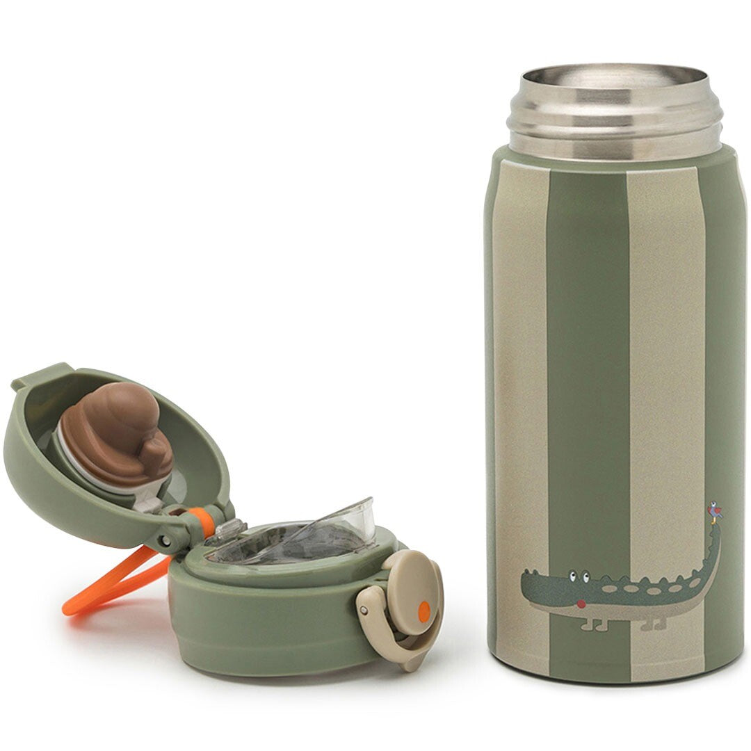 Noui noui rvs thermosfles - krokodil - 350 ml