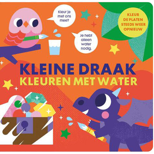 Image books kleuren met water kleine draak