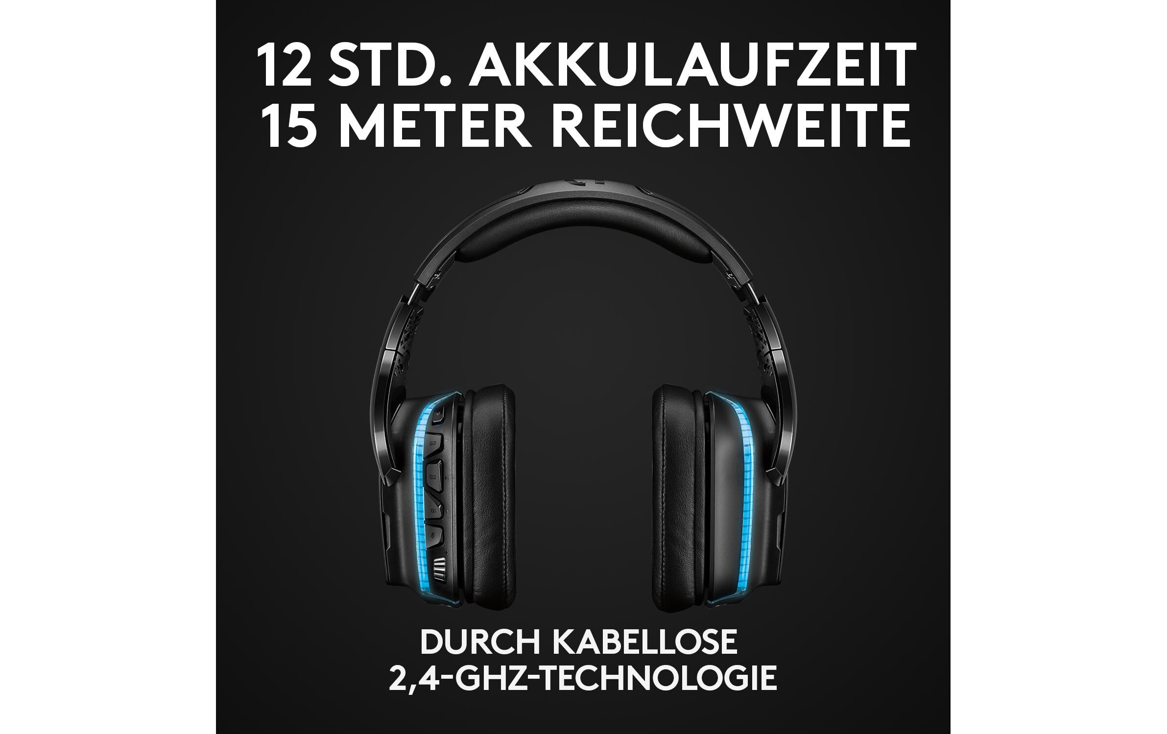 Headset G935 7.1 Surround Wireless SchwarzKabelloses Gaming Headset mit 7.1 Surround Sound und RGB Beleuchtung