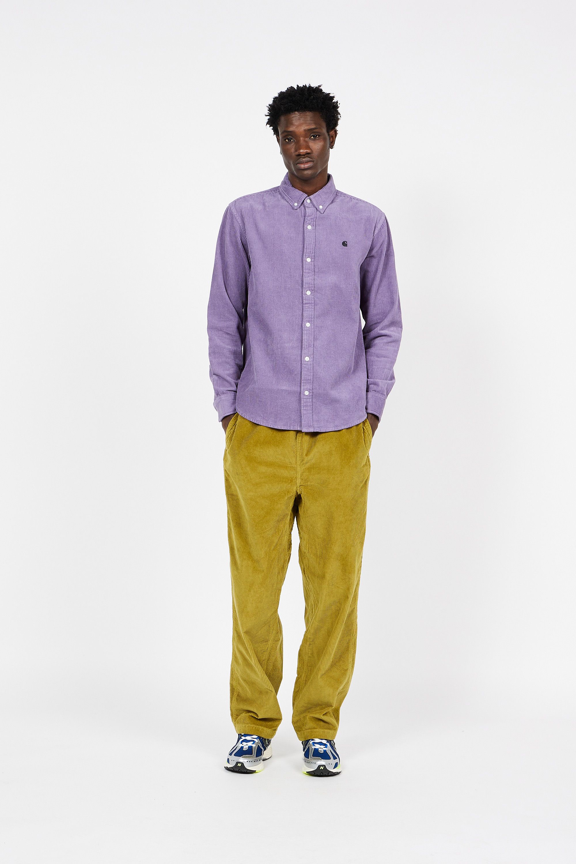 CARHARTT WIP Surchemise col américain en coton  L/S MADISON CORD  Violet