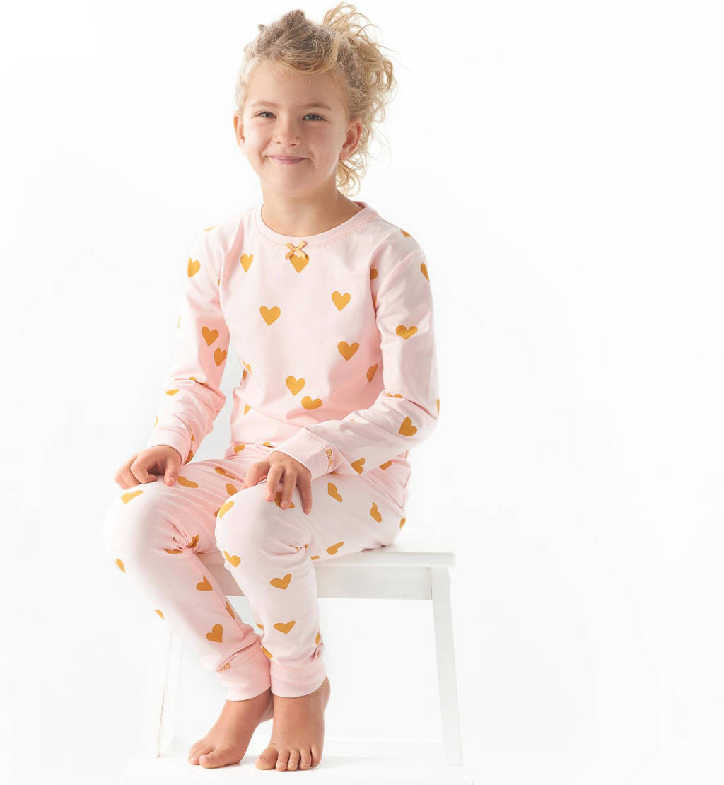 Little Label pyjama met hartjes van katoen roze
