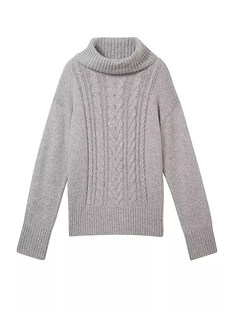 TOM TAILOR Rollkragenpullover grau