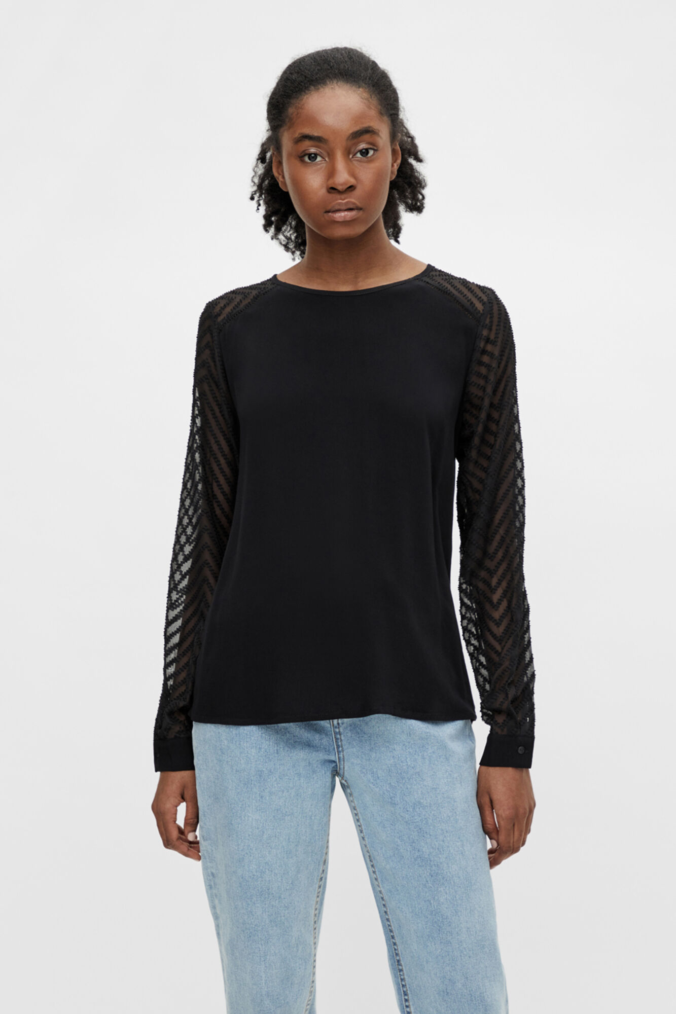 Blusa com mangas fantasia - Preta