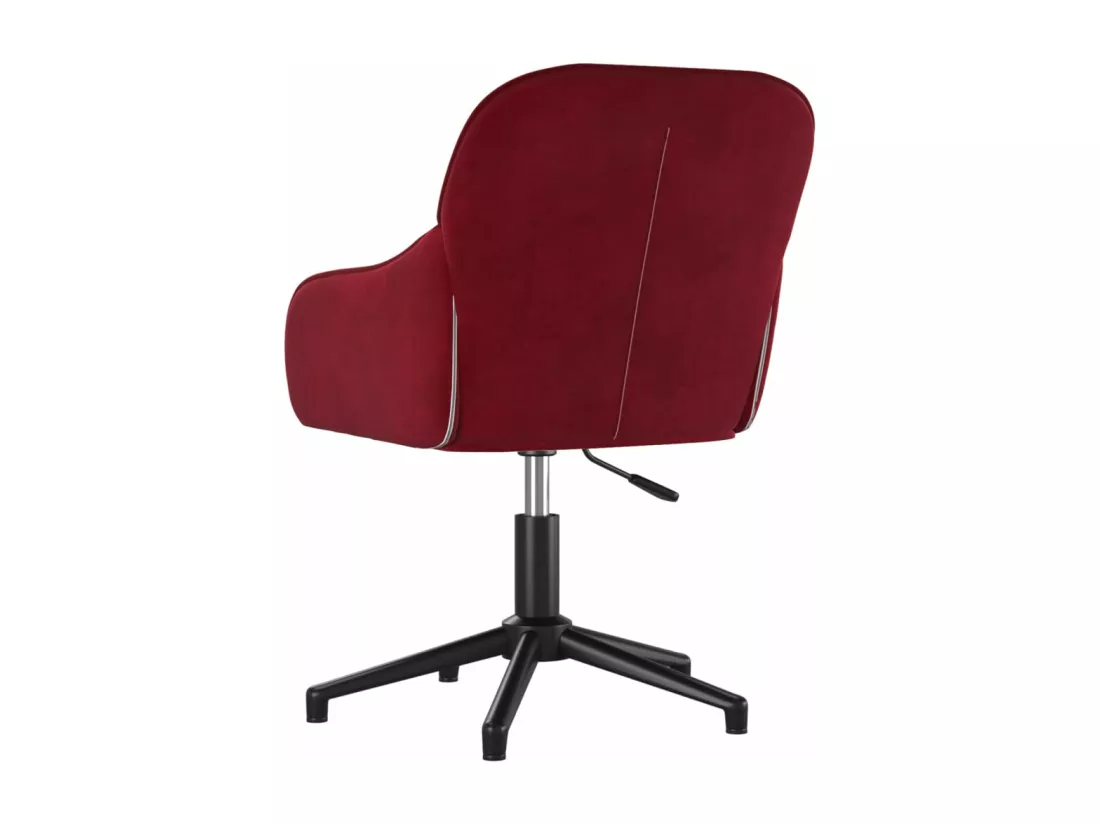 Chaise pivotante de bureau Rouge bordeaux Velours