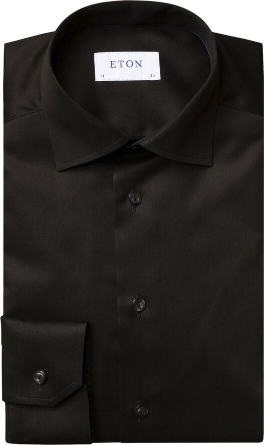 ETON Black Signature Twill Shirt - Contemporary Fit Sort
