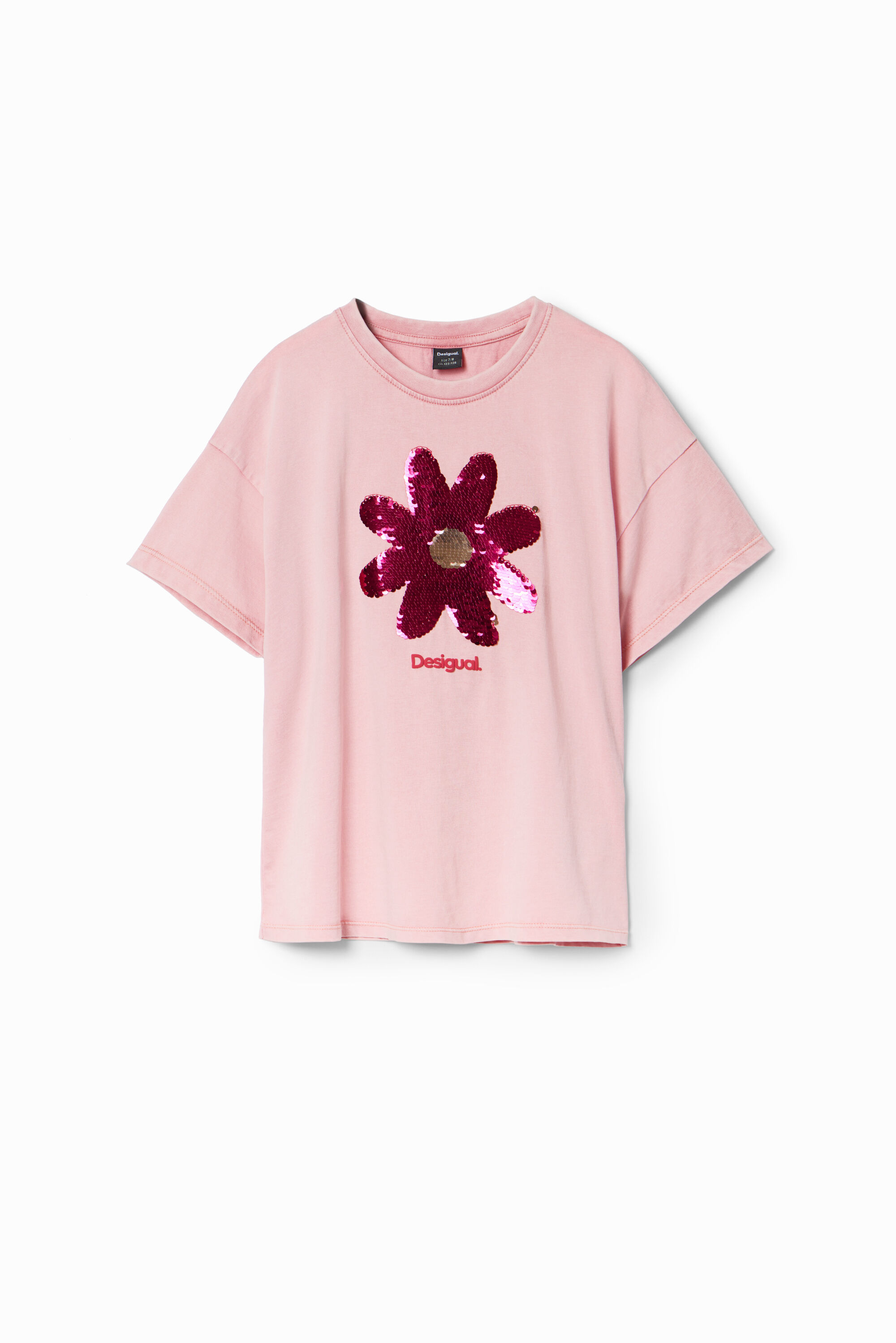 T-shirt fleur paillettes