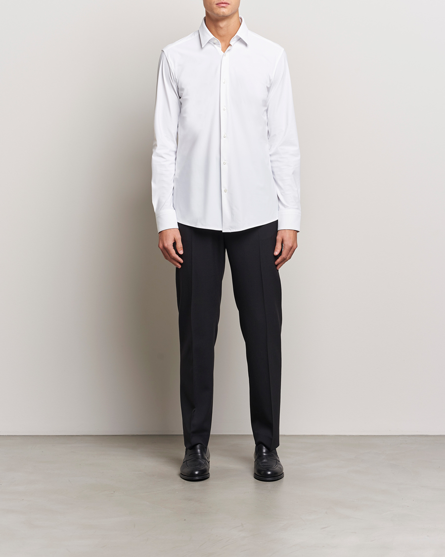 BOSS BLACK Hank 4-Way Stretch Shirt White