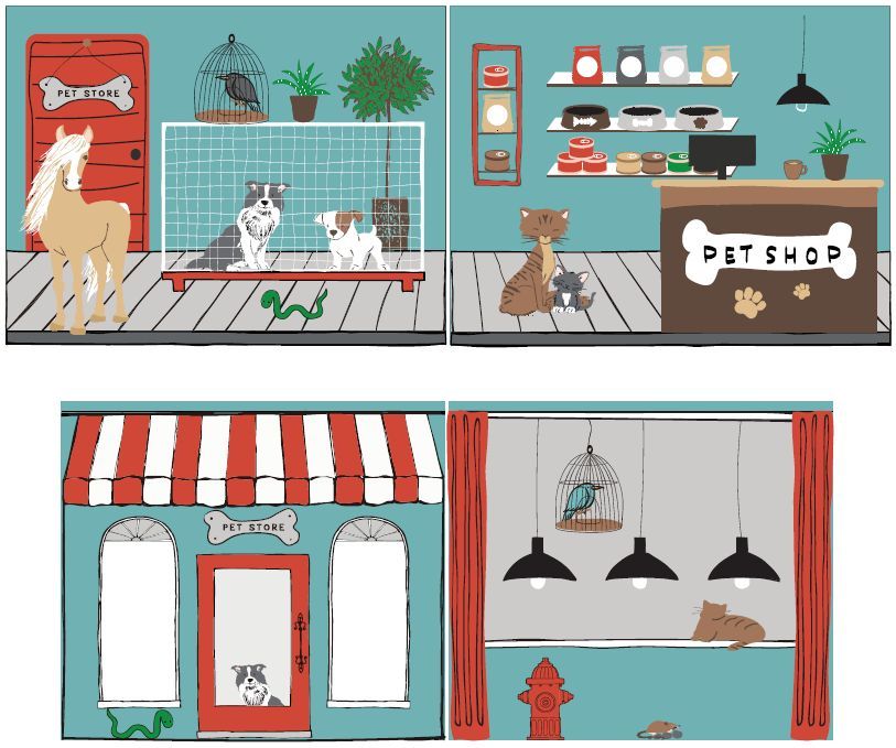 Hochbett PINO - Pet Shop - Kiefer natur lackiert - 90x200 cm