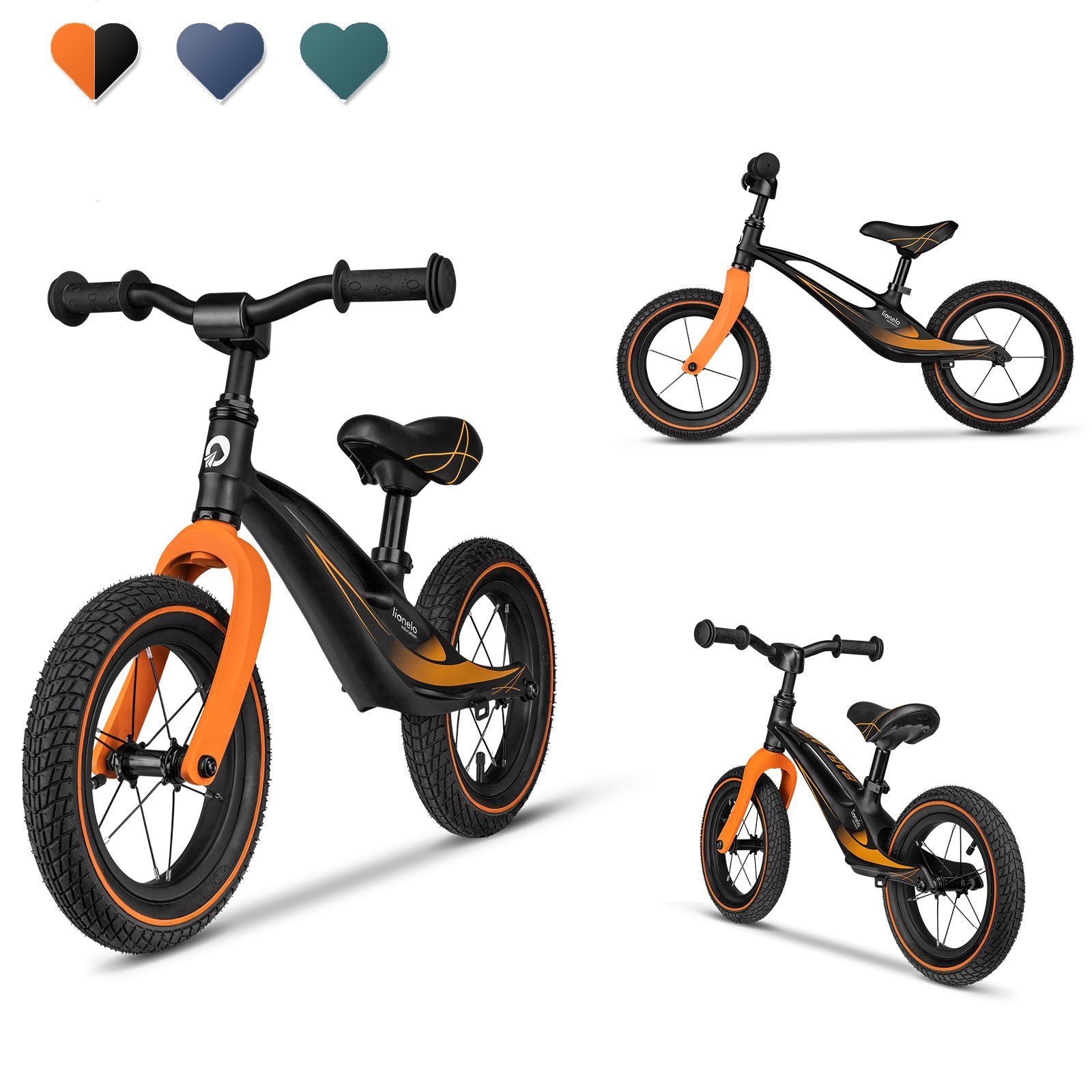 Bicicleta de equilíbrio Lionelo Bart Air ultraleve, quadro de magnésio, a partir de 2 anos, aro 12 polegadas.