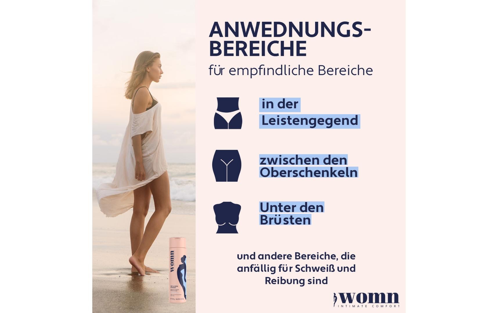 Körperpuder Dry and Fresh 100 gPuder sorgt für Schutz vor Nässe, Schweissgeruch und Wundscheuern