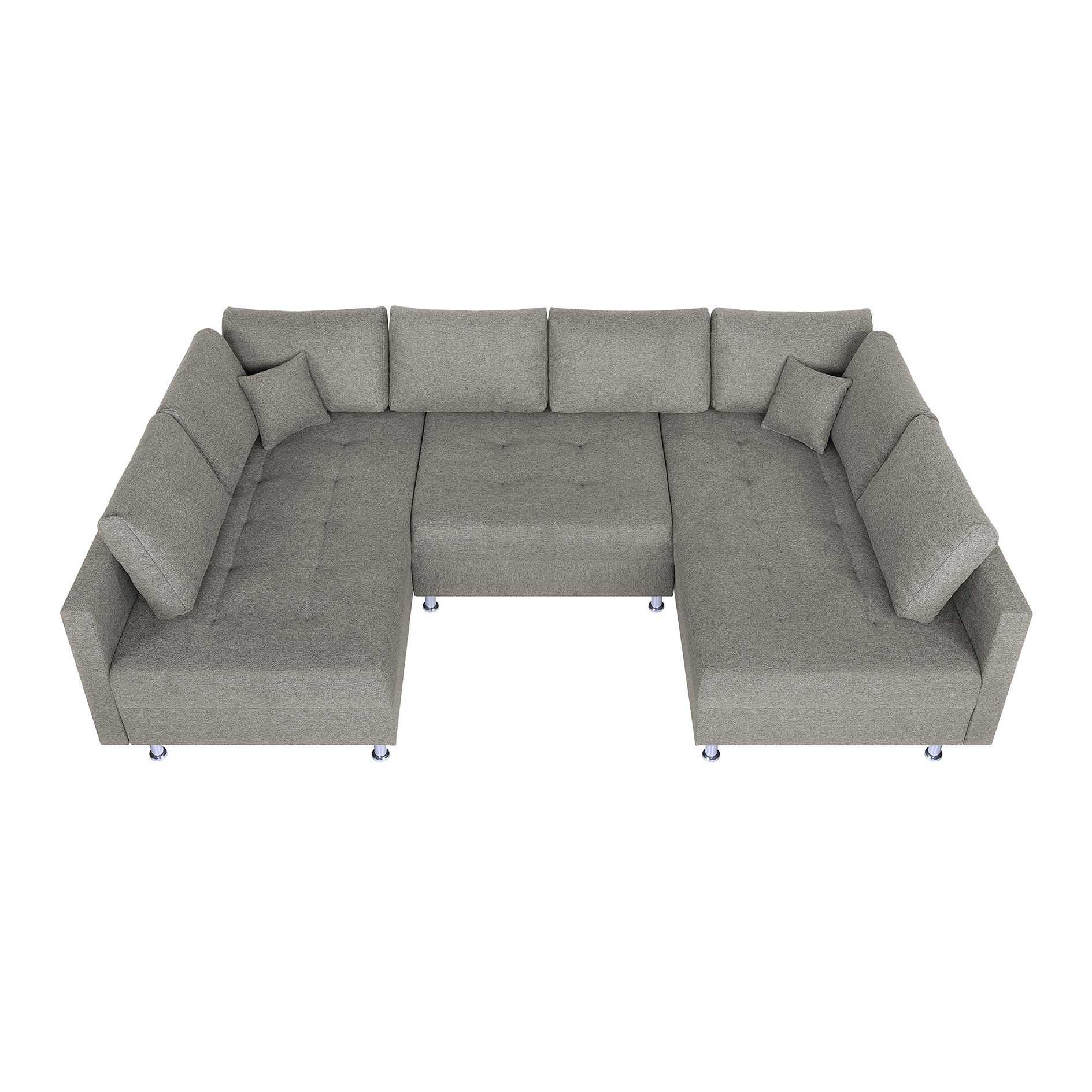 Wohnlandschaft - taupe - Strukturgewebe - Federkern