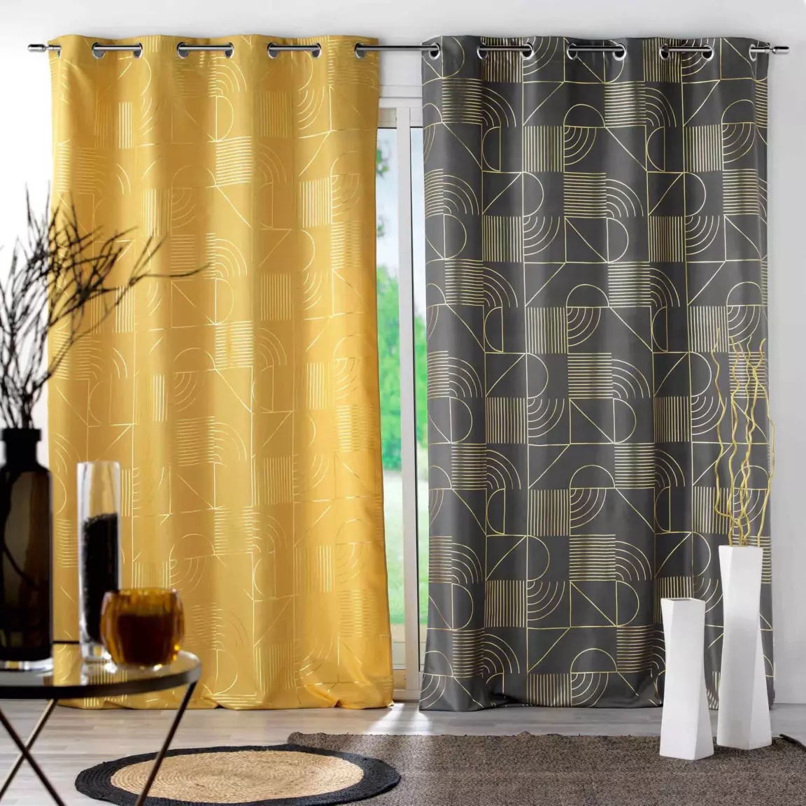 Rideau (140 x 260 cm) Lineor Gris anthracite