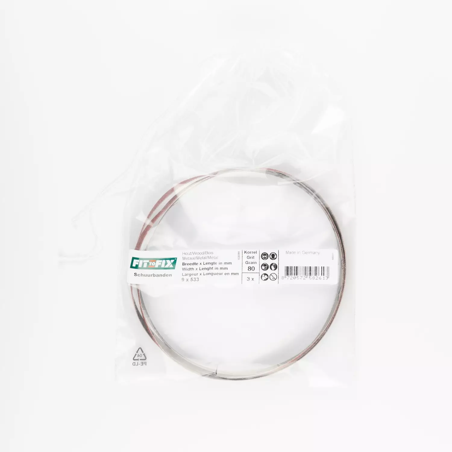 Fit-to-Fix Schuurband - P80 - 9x533mm (3st)
