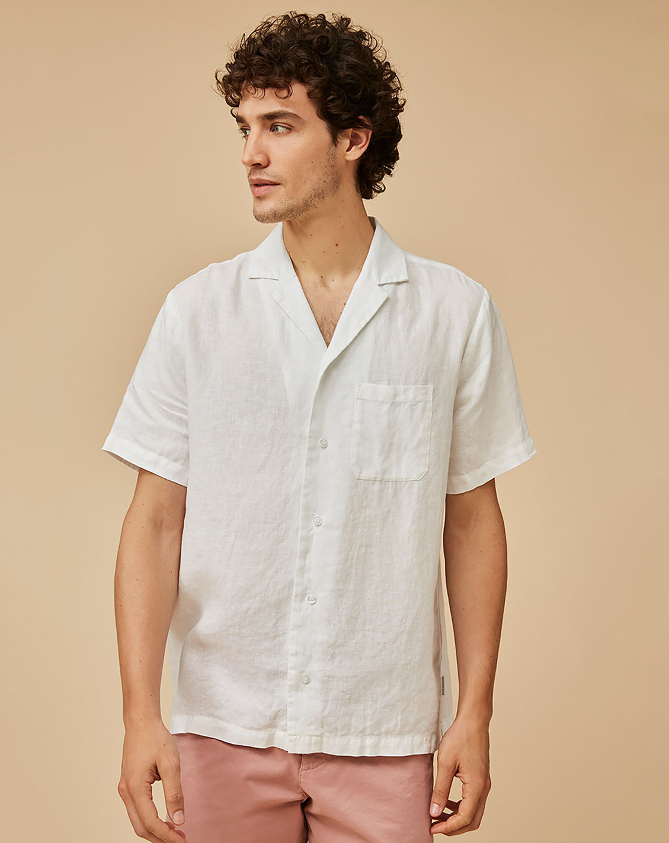 Harris Wilson Chemise Regular Fit 100% Lin Bernard blanche