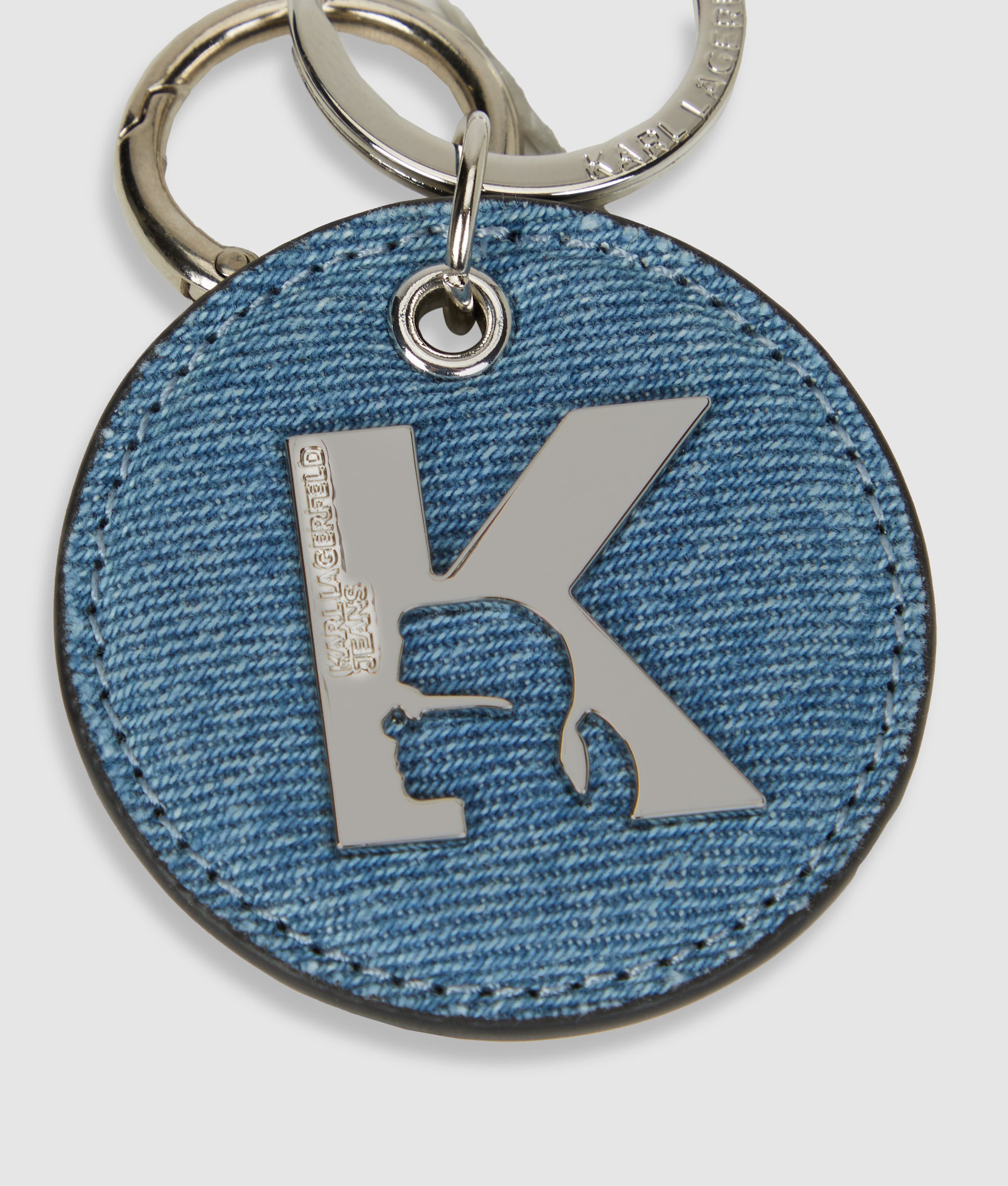 K-logo denim sleutelhanger