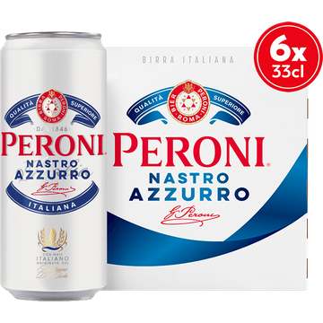Peroni - Nastro Azzurro - Blik - 6 x 330ML