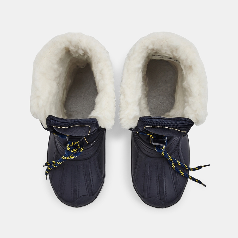 Bottes de neige fourrées bleues garçon