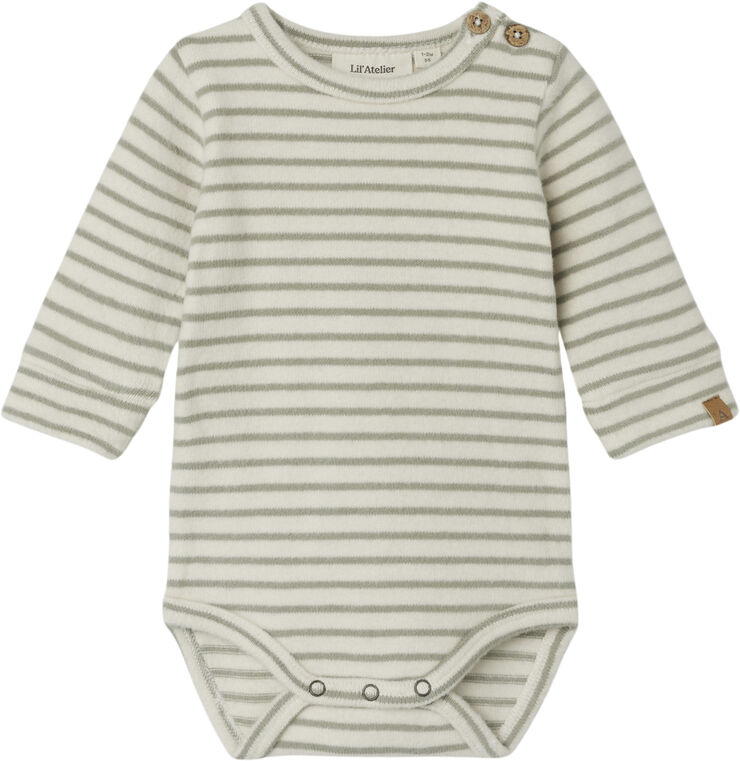 Lil' Atelier NBMTHORO LS SLIM BODY STRIPE LIL Birch/seagrass