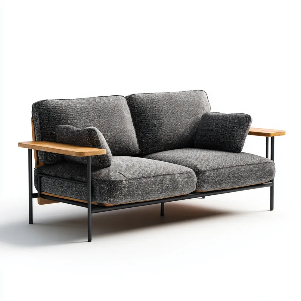 2-Sitzer Sofa 180x85x75 cm – Dunkelgrau – Industrielles Design