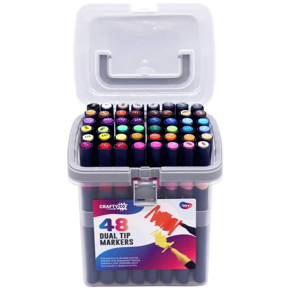 Crafty Co. Doppelspitzenmarker, 48-teilige Dose
