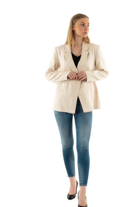 Blousons et vestes freeman t. porter bernie plain linen lin24 f410 simply taupe