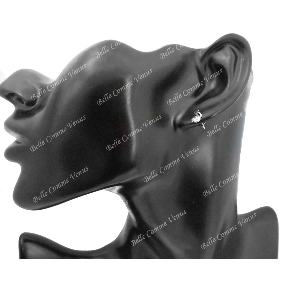 Boucles d'oreilles torsade oxyde de zirconium Argent 925 Rhodié