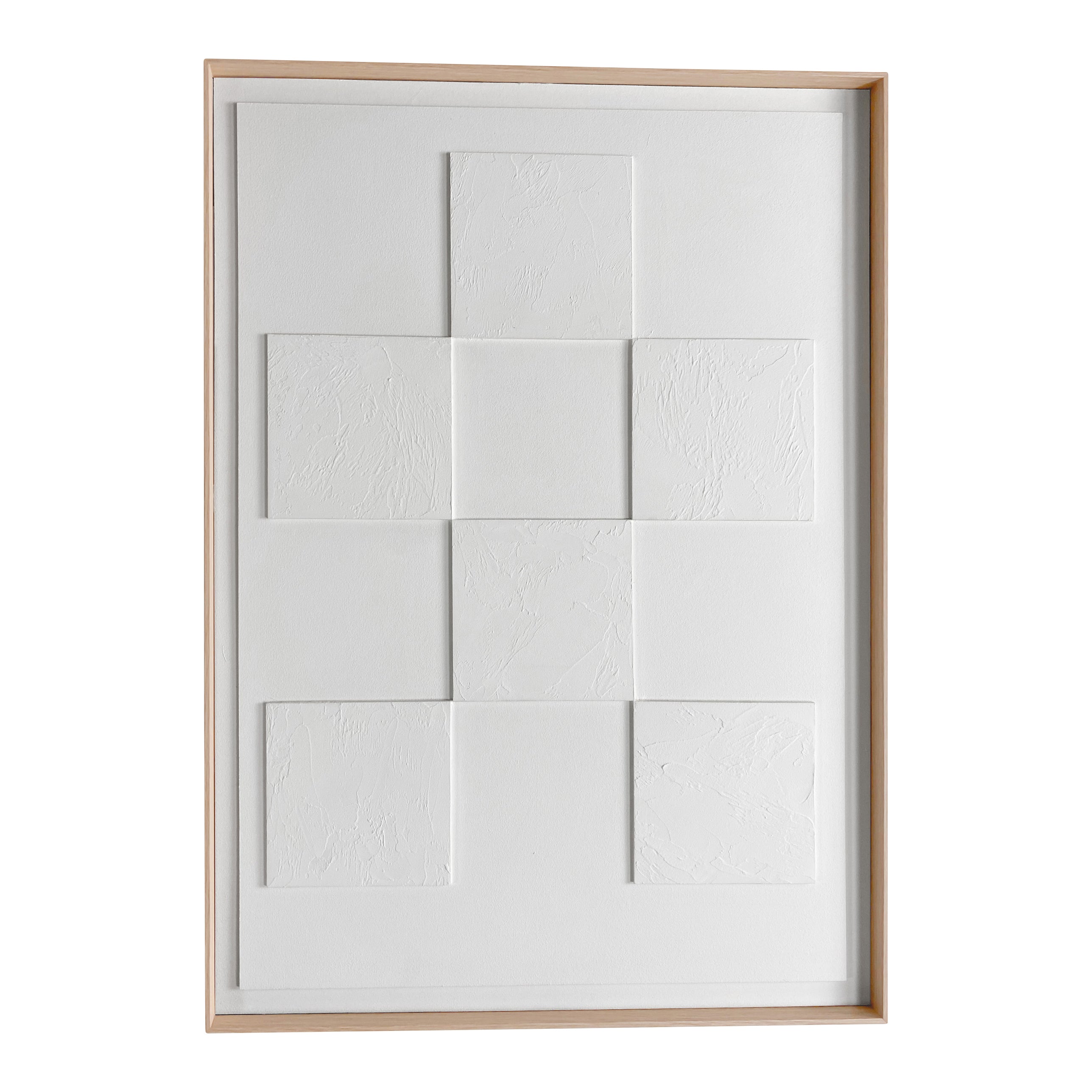 Reinders - Square Relief Art Schilderij - 70 x 50 cm - Wit