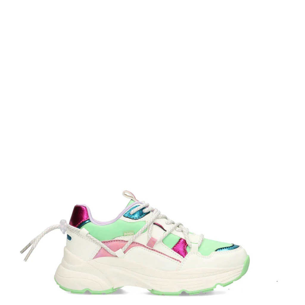 POSH by Poelman Madeechunky sneakers lichtgroen/wit
