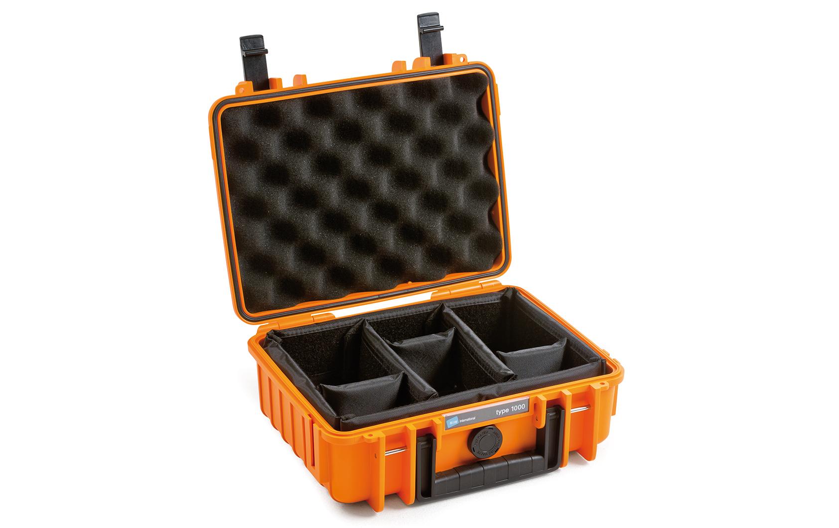 Outdoor-Koffer Typ 1000 RPD OrangeOutdoor-Koffer mit gepolstertem Deckel