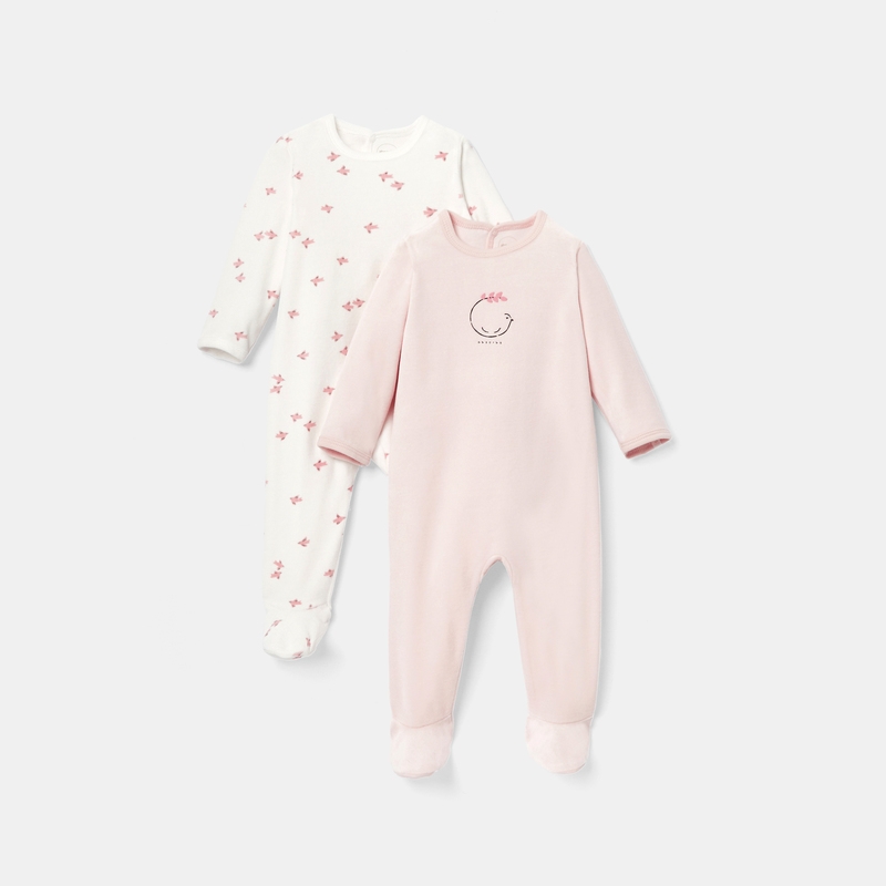 Dors-bien en velours (lot de 2) rose mixte Absorba