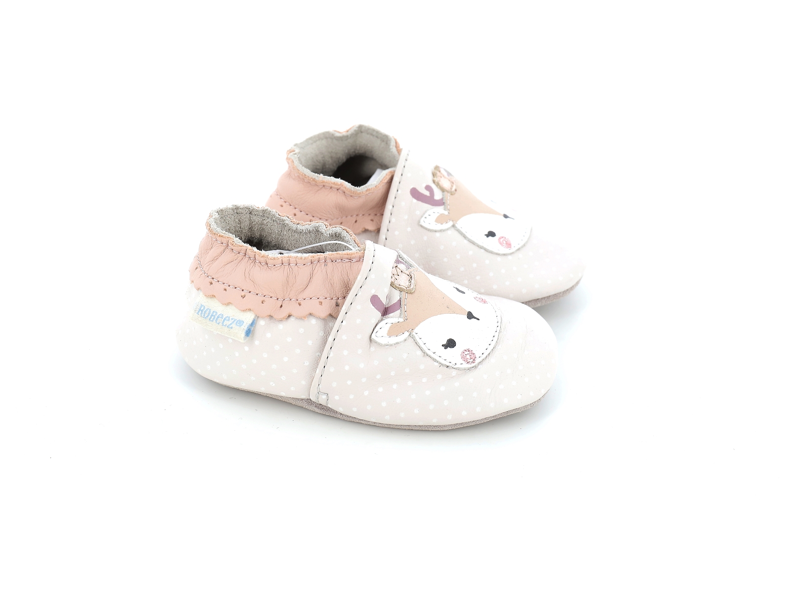 Robeez-FANCY SNOW Cuir Beige Clair
