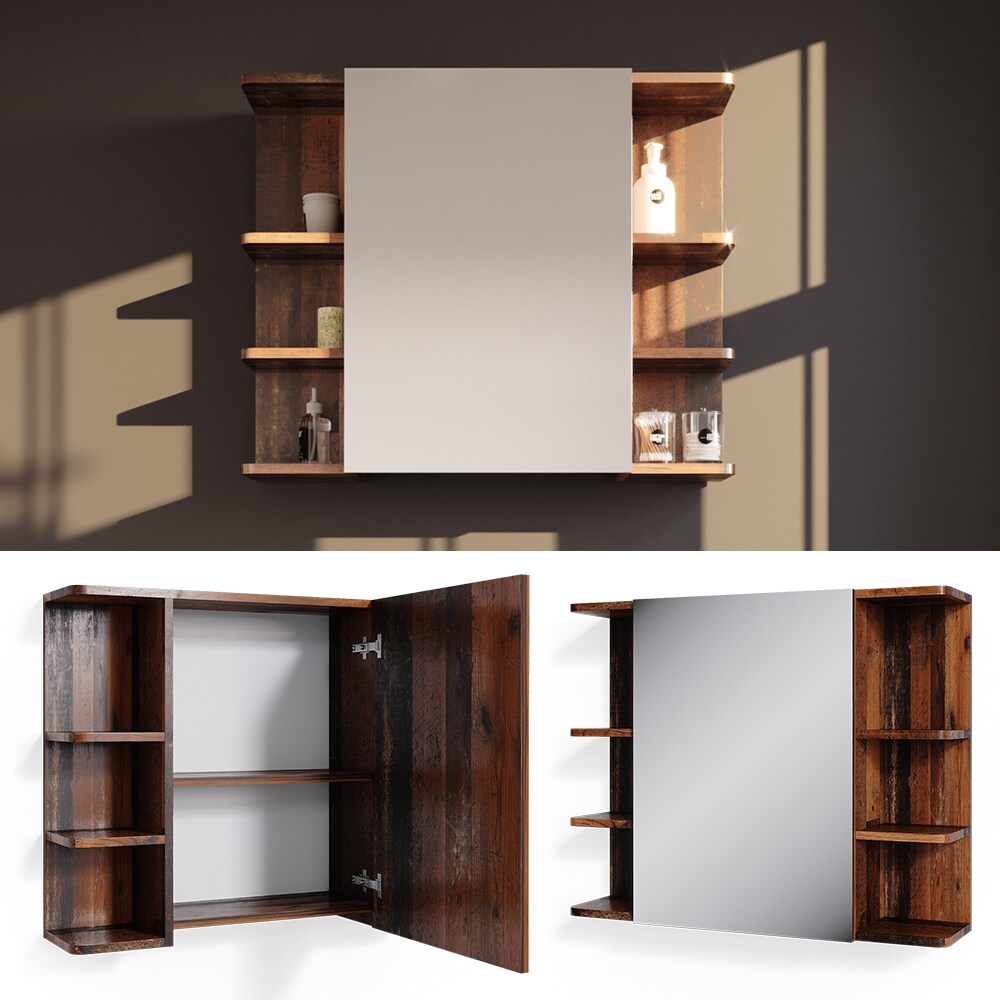 Vicco Spiegelschrank Badspiegel Wandspiegel Fynn Old Style Spiegel Badmöbel