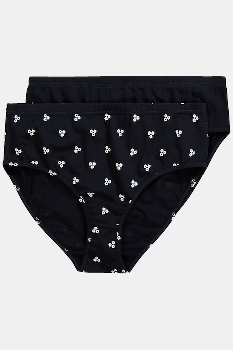 Slips, 2er-Pack, uni/Ringel, Biobaumwolle