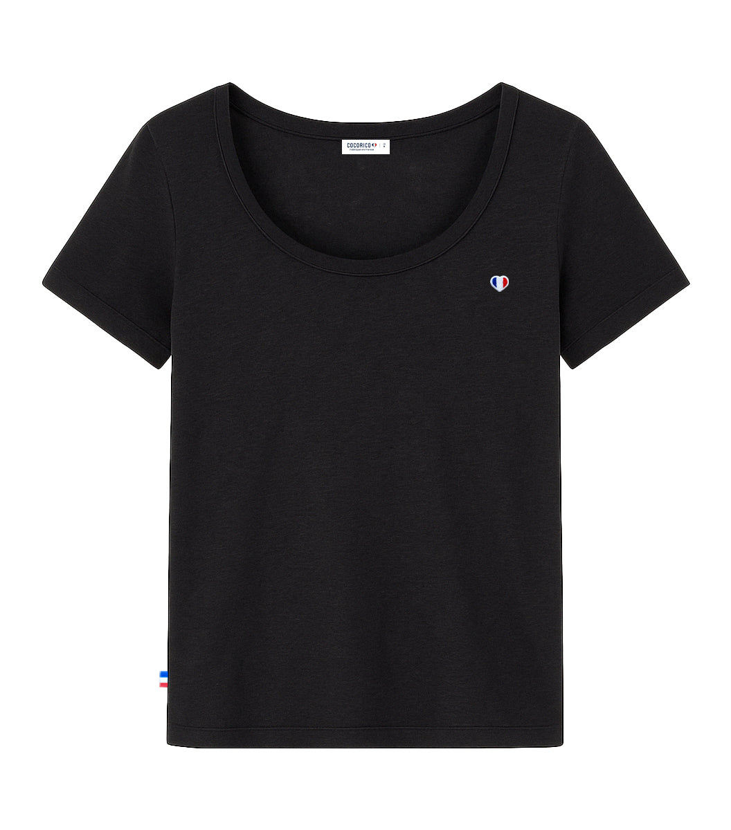 T-shirt Femme en Lin Noir - Iconique