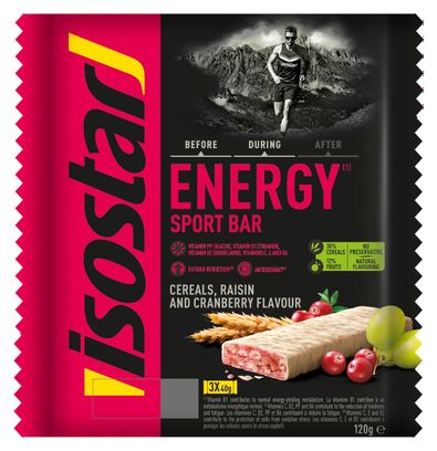 Barres énergétiques Isostar Energy Sport Bar Cranberry - 3x40g