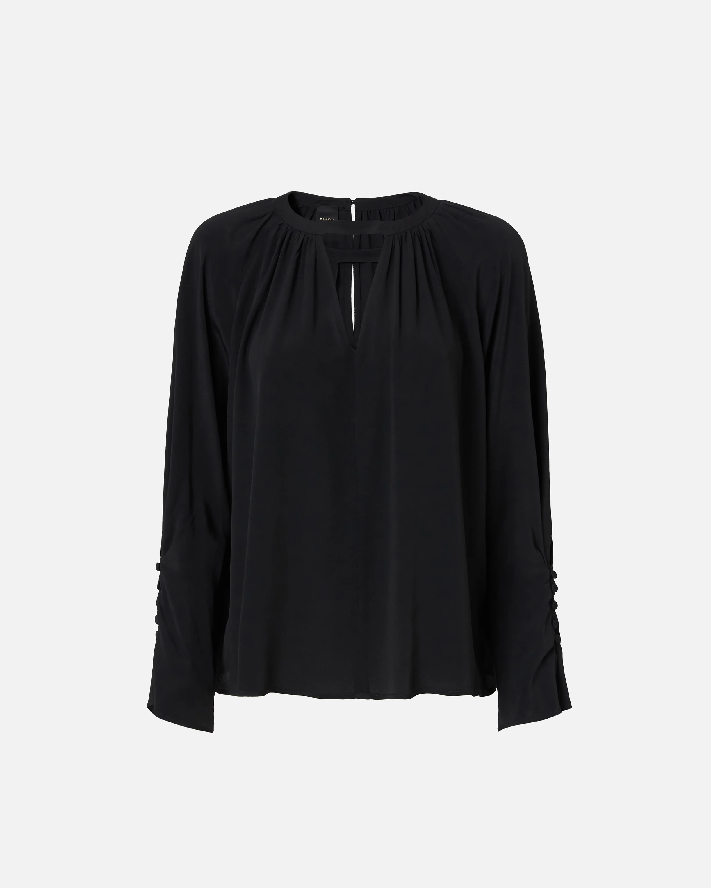 Blouse fluide à encolure en v | Noir