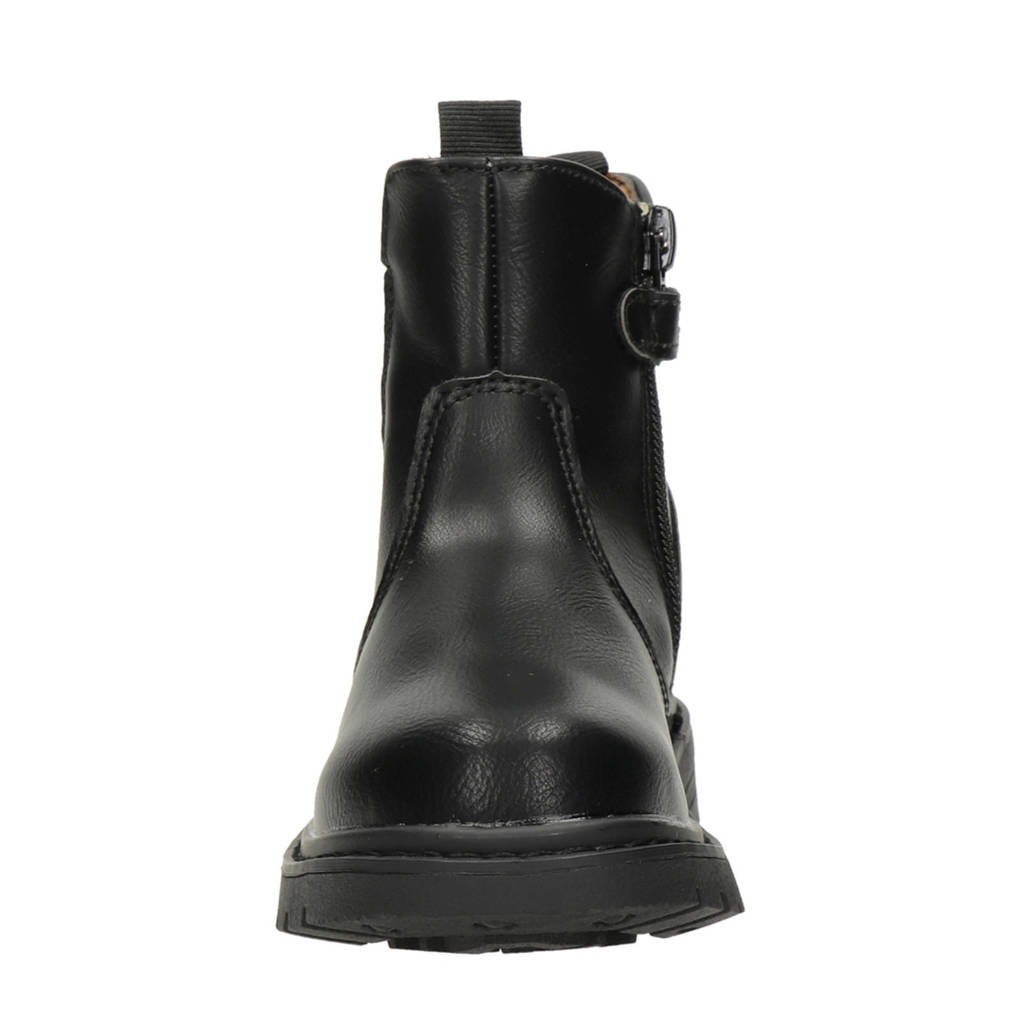 Nelson Kids chelsea boots met panterprint zwart