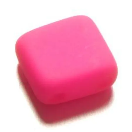 Knorr Prandell Glas Duo Beads Square, neon pink Größe: 6 x 6 mm