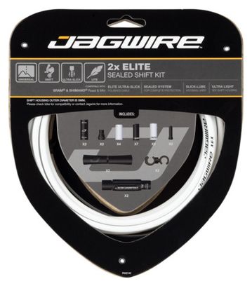 Kit Câbles et Gaine Jagwire 2x Elite Sealed Shift Kit Blanc