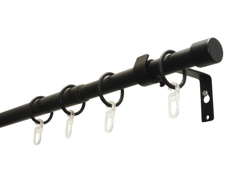 Gardinia Vorhangstange Set Cap 120 - 190 cm 1-Lauf beidseitig ausziehbar