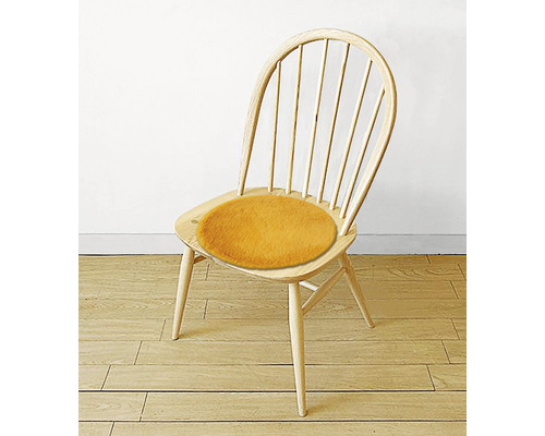 Romance zitkussen set van 4, mosterdgeel, Ø 35 cm