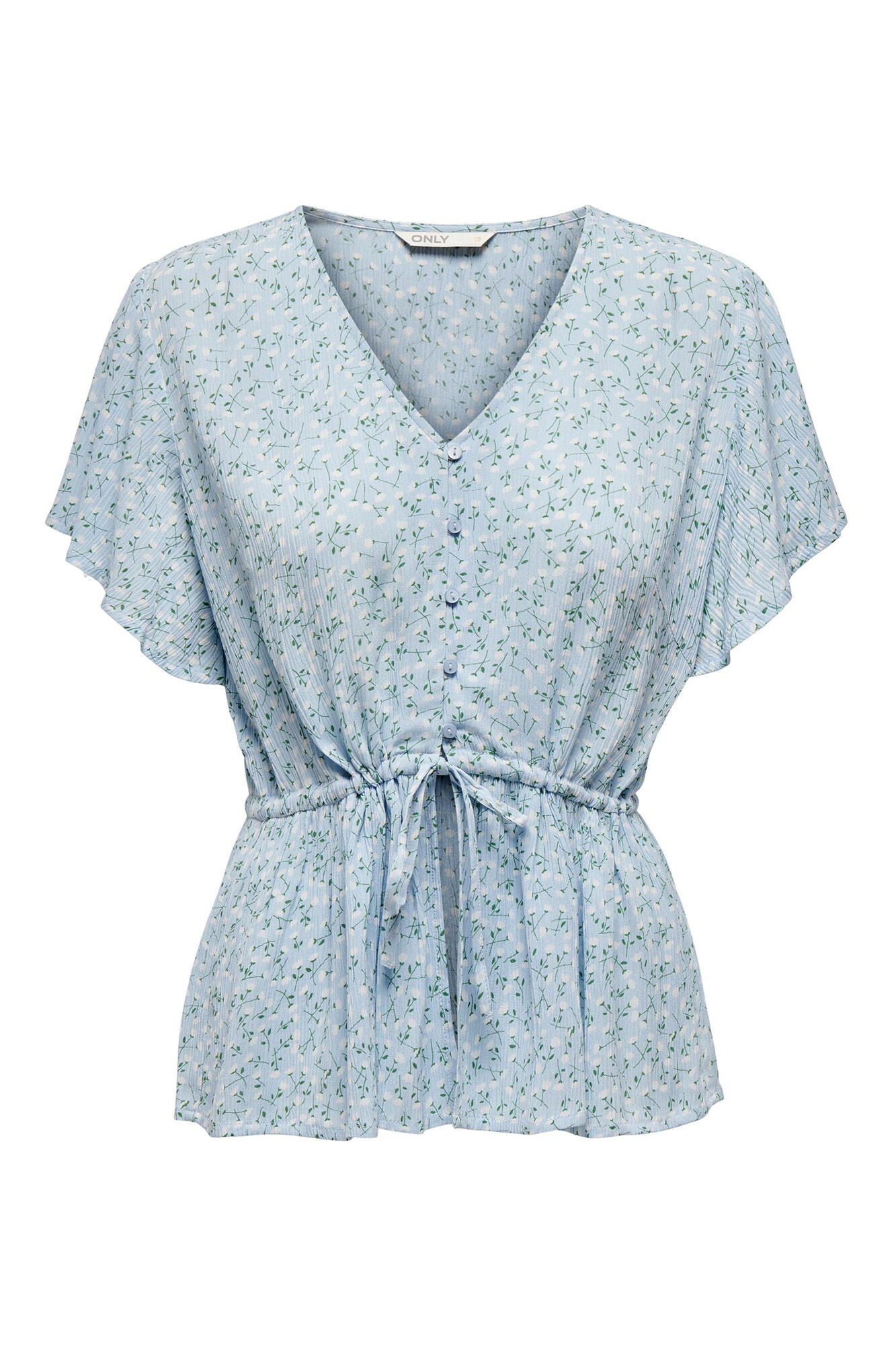 Blusa de manga curta com botões na frente