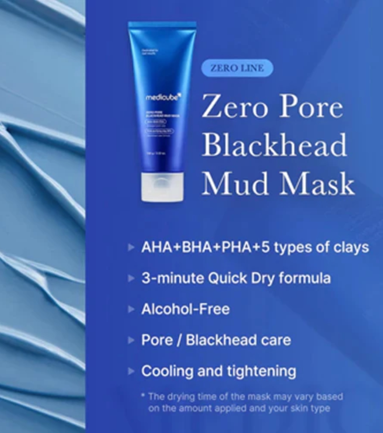 Medicube - *Zero Pore* - Máscara com AHA, BHA e PHA Blackhead Mud Mask
