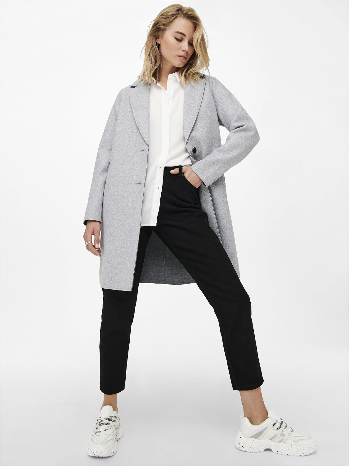 ONLCARRIE Mantel Light Grey Melange