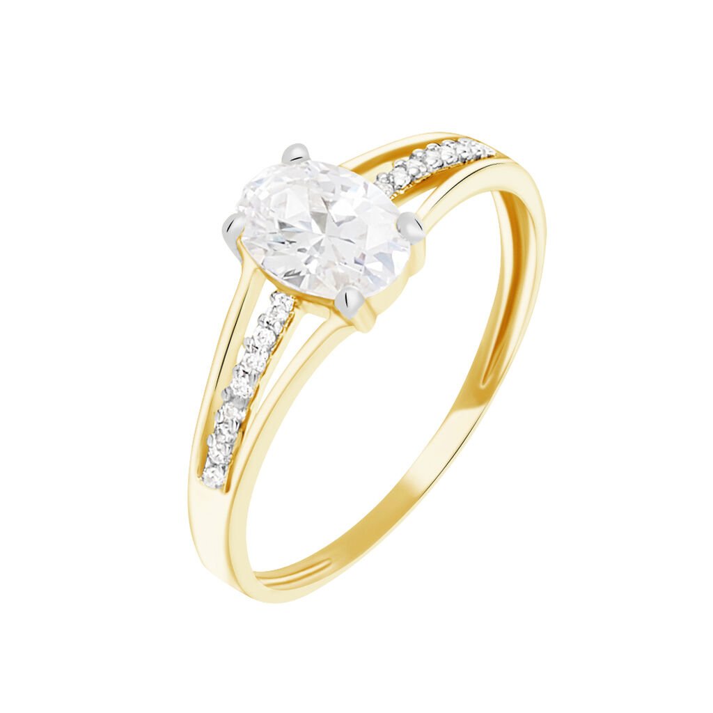 Bague Solitaire Fallon Or Jaune Oxyde De Zirconium