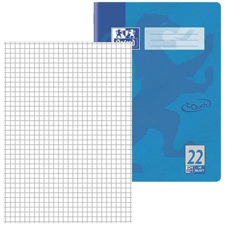 Oxford Touch Schulheft A4, kariert,Lineatur 22, hellblau, Optik Paper®