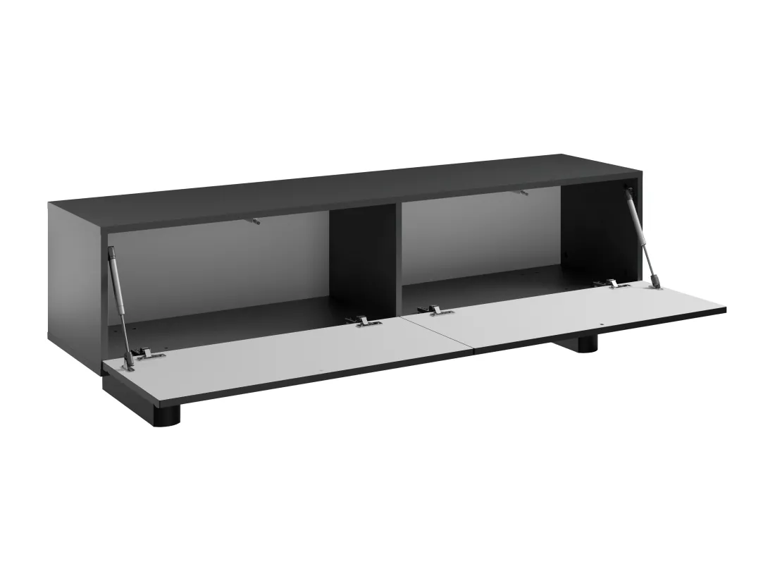 Meuble TV avec 2 portes en MDF - 150cm - Noir - LUDIMA