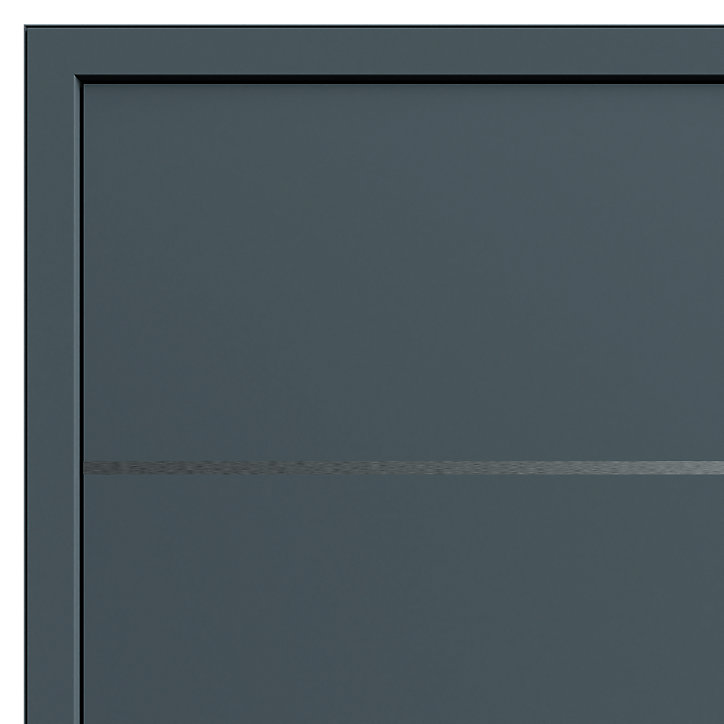 Porte d'entrée FORTIA alu gris RAL 7021 Cecina 96 x h.218 cm poussant droit