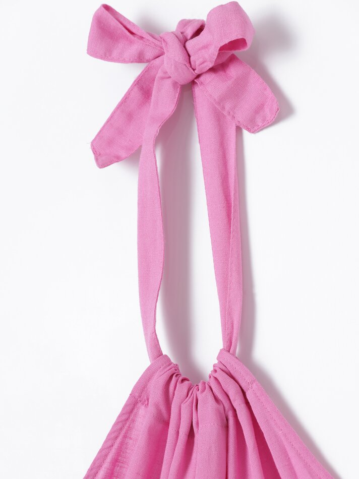 Vestido midi com decote halter - Rosa